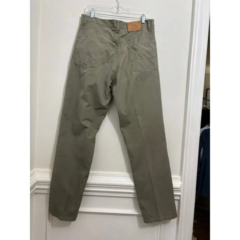 Polo Ralph Lauren Pants Khaki Jeans 34X32 Olive Green Casual Baggy Cotton